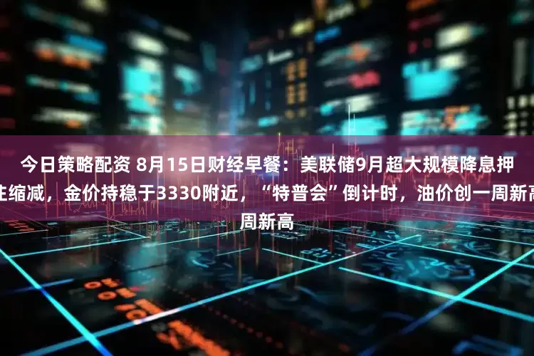 今日策略配资 8月15日财经早餐：美联储9月超大规模降息押注缩减，金价持稳于3330附近，“特普会”倒计时，油价创一周新高